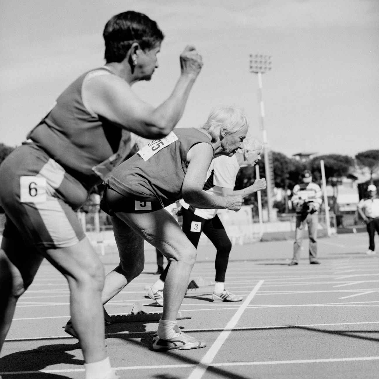 100 meter sprinters, women. 80-84.